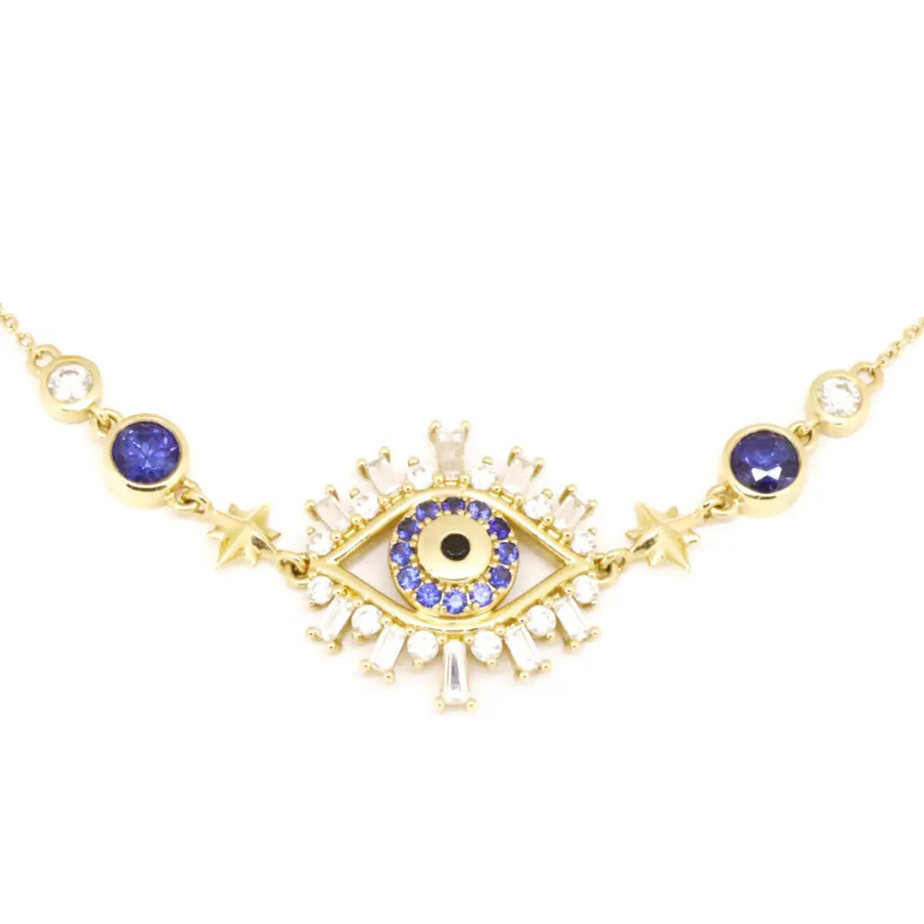 14KT Evil Eye Necklace - Necklaces - 1