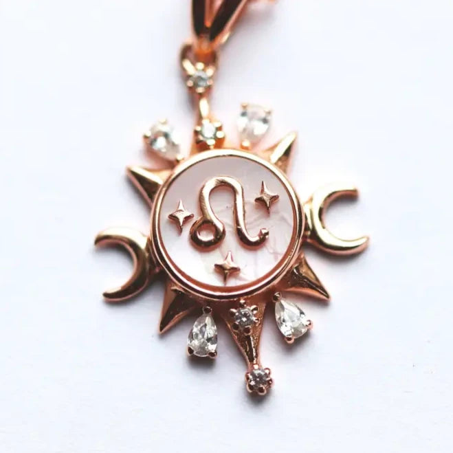 Celestial Horoscope Pendant - Leo - Necklaces - 2