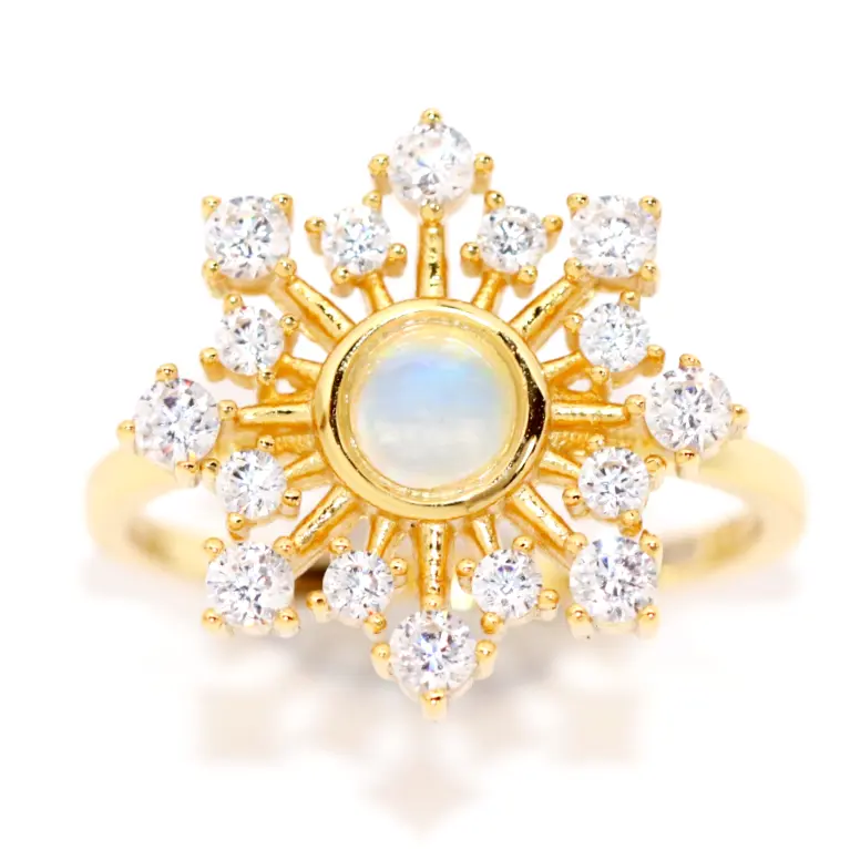 Ella Moonstone Burst Ring - Rings - 1