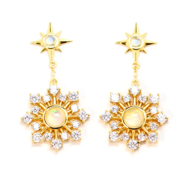 Ella Opal Burst Drop Earring - Earrings - 1