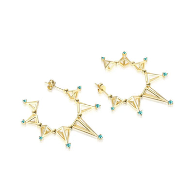 Polaris Hoops - Teal - Earrings - 1