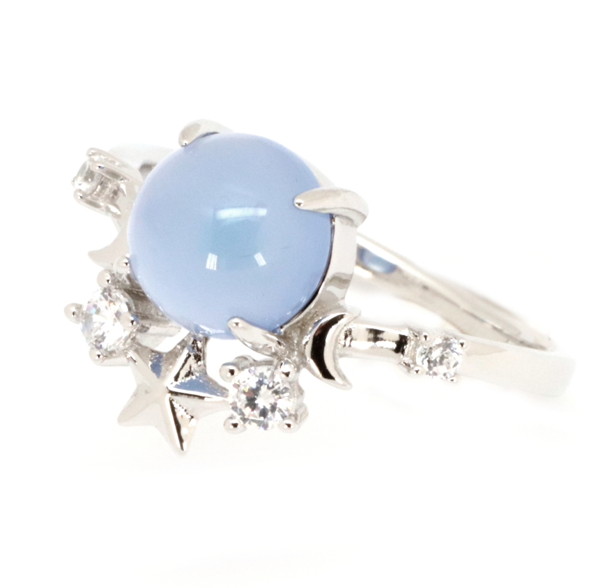 Blue stone ring round - Ring - 2