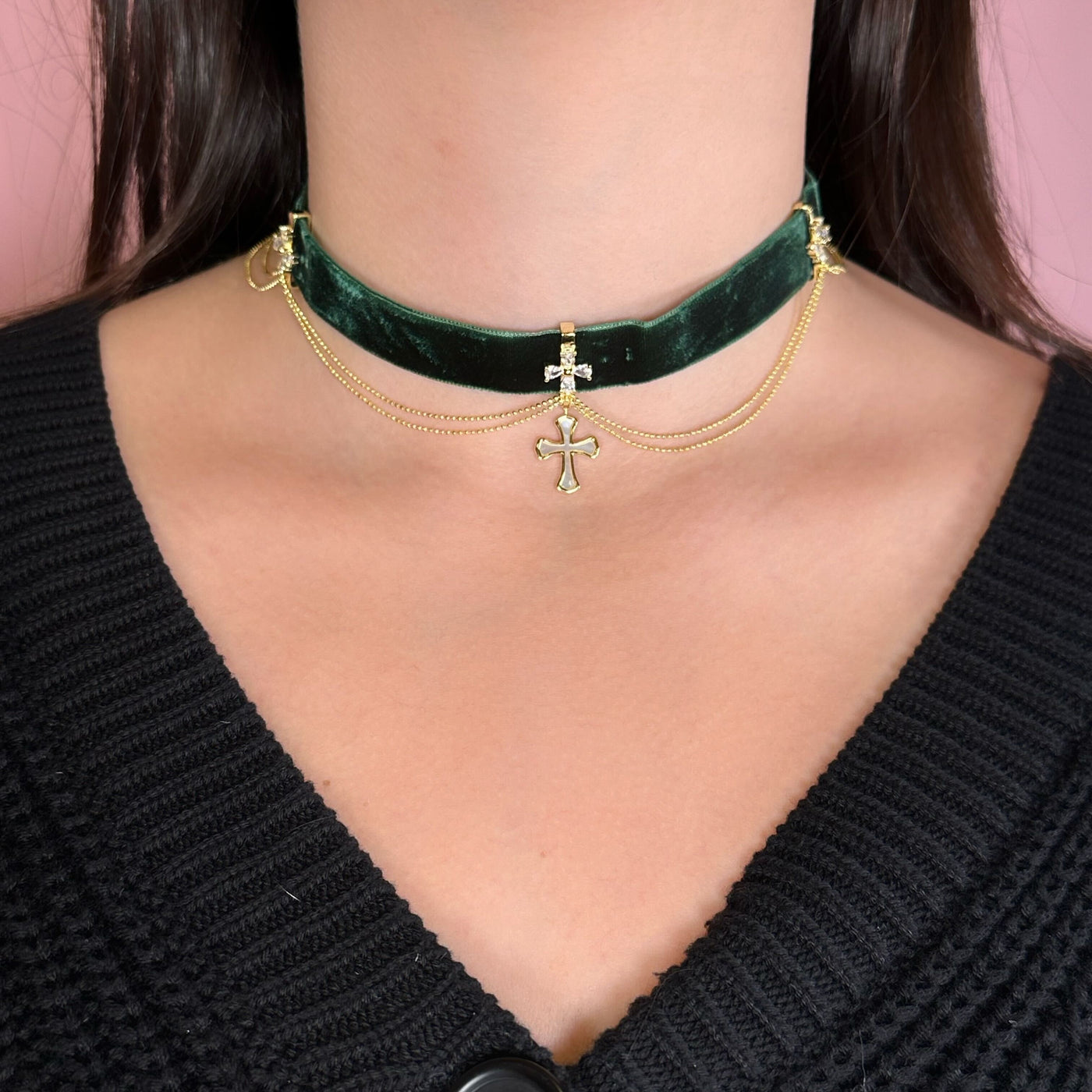 Sage Velvet Choker - 2